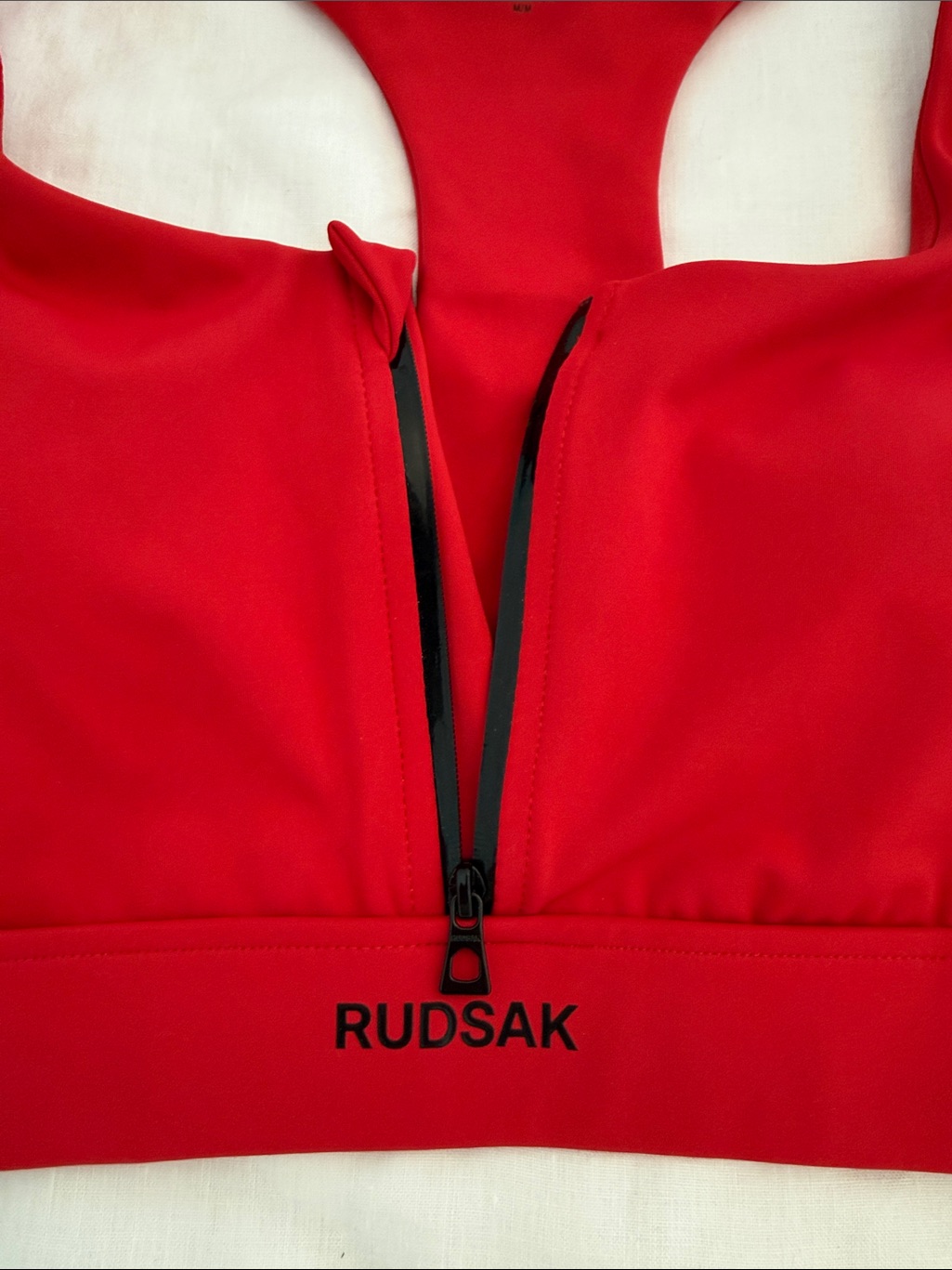 Nwt: Rudsak Vibrant Red Sonna Front-Zip Racerback Sports Bra, Sz Medium — image 3 of 5